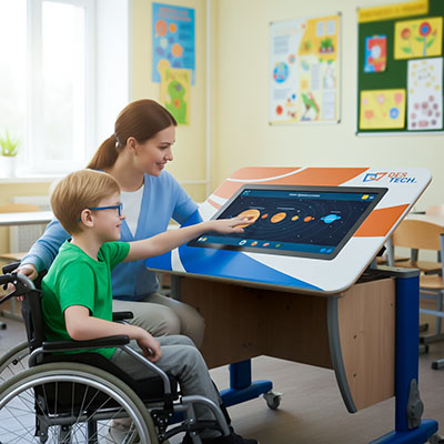 интерактивная парта с регулировкой высоты и наклона для детей с ОВЗ